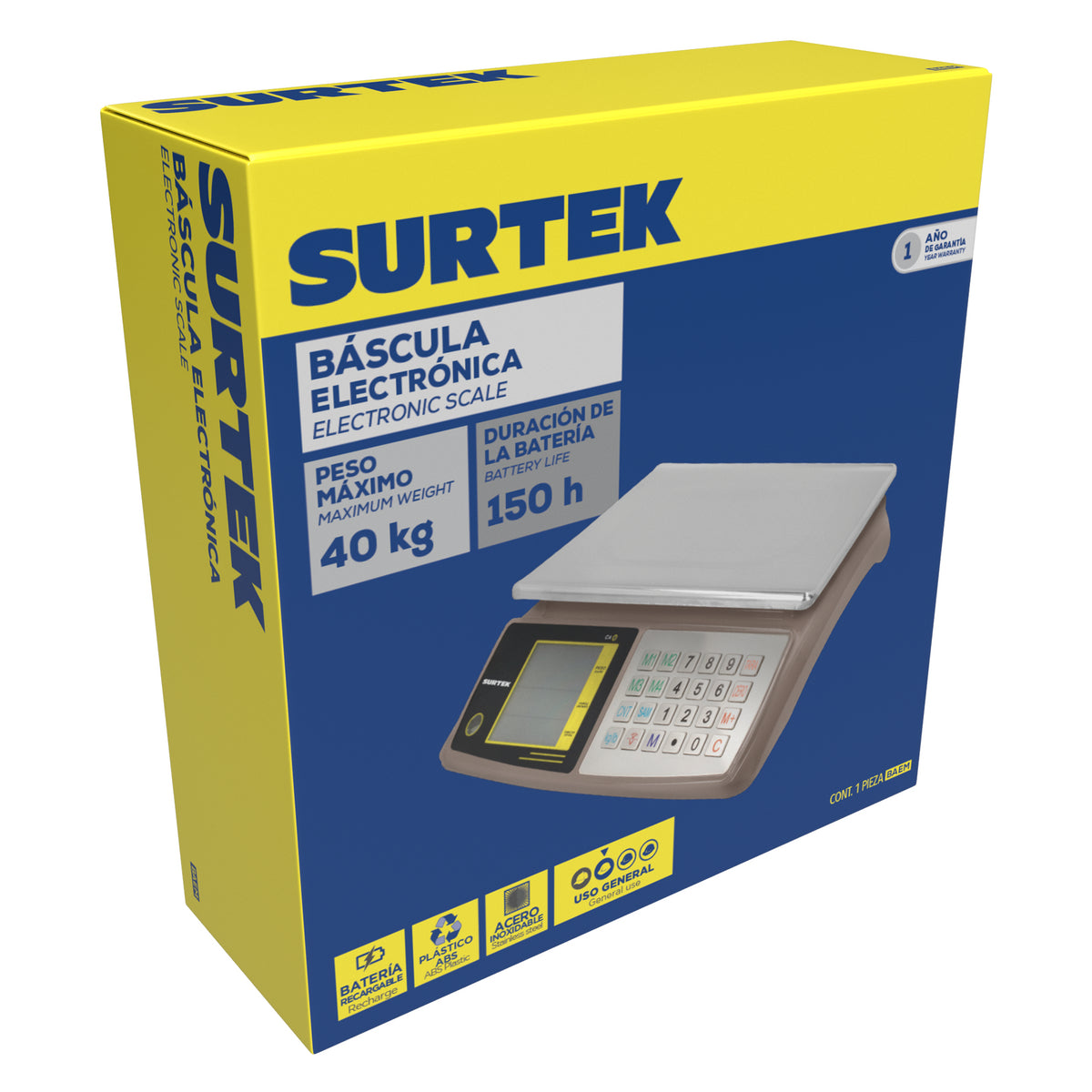 BÁSCULA ELECTRÓNICA 40 KG SURTEK