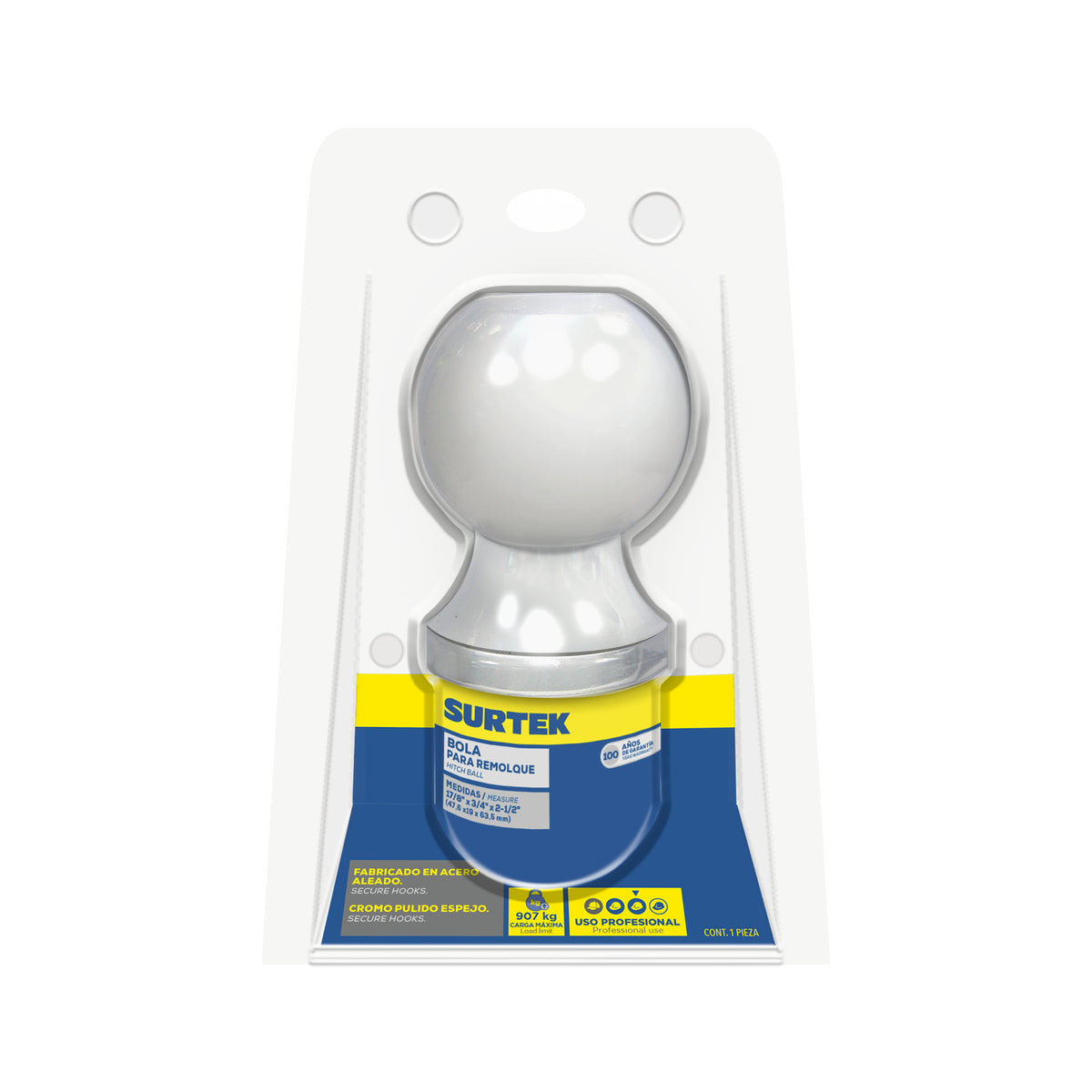 BOLA DE ARRASTRE PARA REMOLQUE 2" X 1" SURTEK