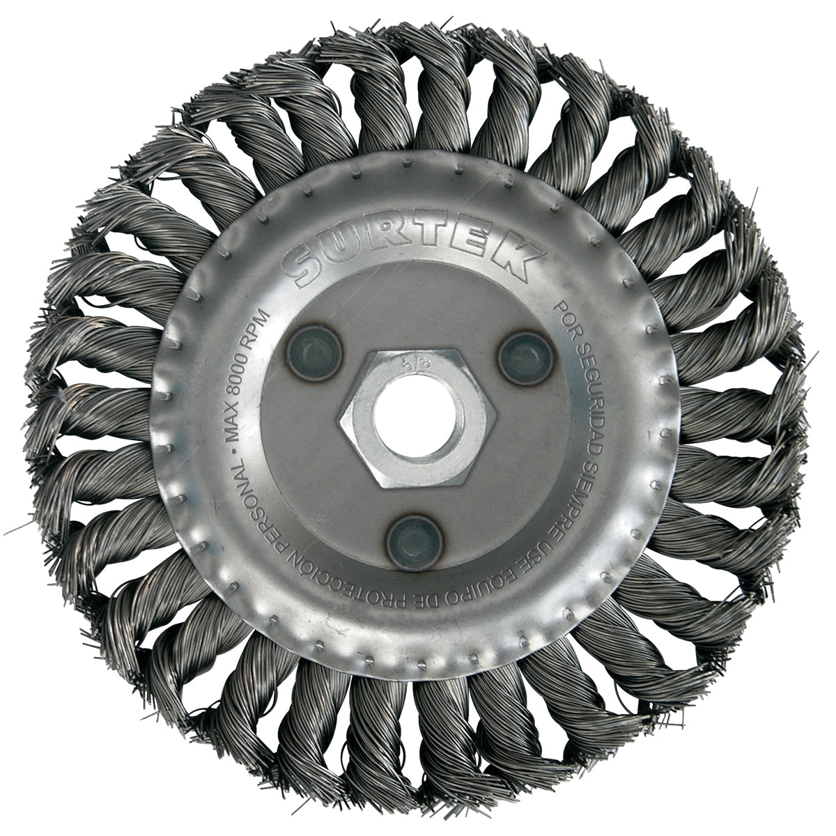 CARDA CIRCULAR TRENZADA ALAMBRE GRUESO 7" X 0.50 MM CON ROSCA 7/8" SURTEK C538