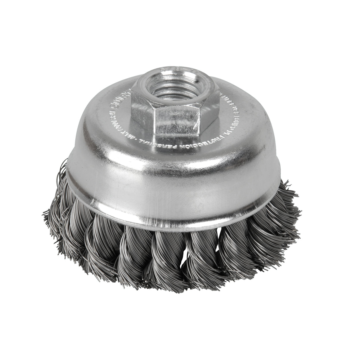 CARDA COPA TRENZADA ALAMBRE GRUESO ACERO INOXIDABLE 3" X 0.50 MM CON ROSCA M14 SURTEK C613