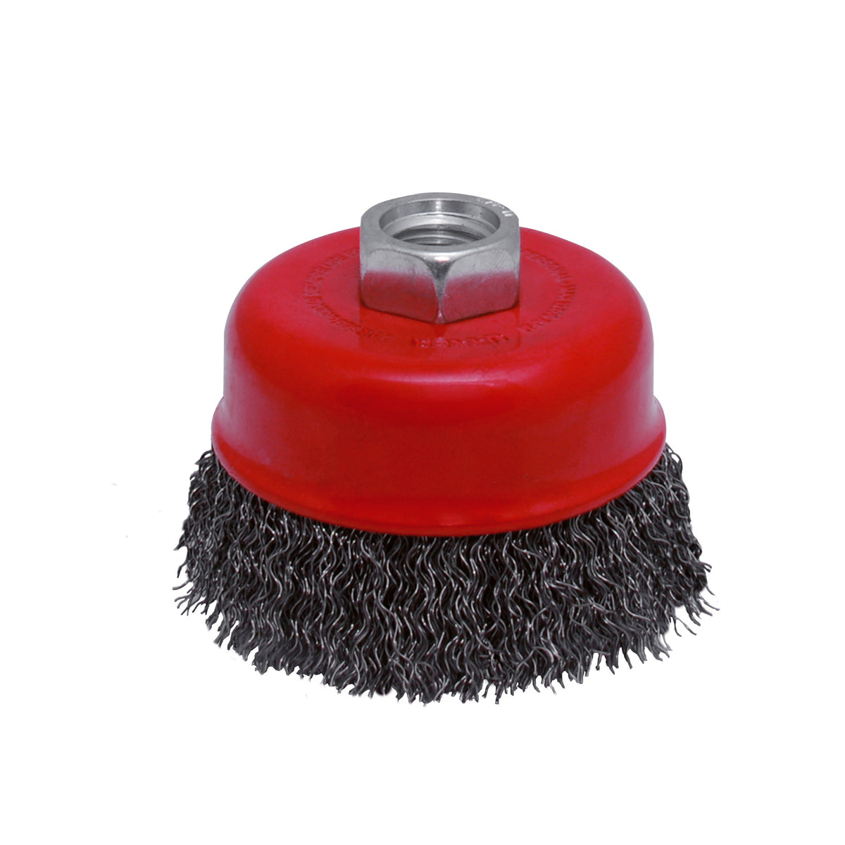 CARDA COPA ONDULADA ALAMBRE FINO 4" X 0.35 MM CON ROSCA M14 URREA C815