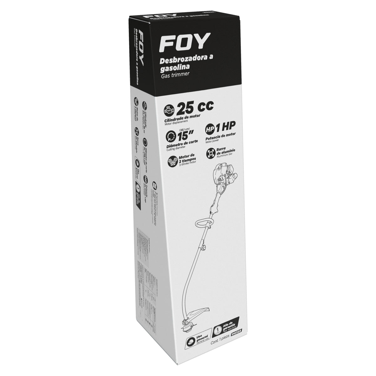 DESBROZADORA A GASOLINA CURVA 16.3" 25 CC FOY