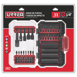 JUEGO DE PUNTAS Y DADOS DE IMPACTO, 33 PIEZAS URREA