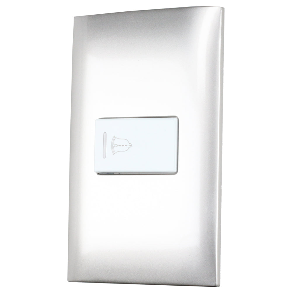 PLACA PARA TIMBRE 1/3, LÍNEA AMERICANA, COLOR PLATA SURTEK