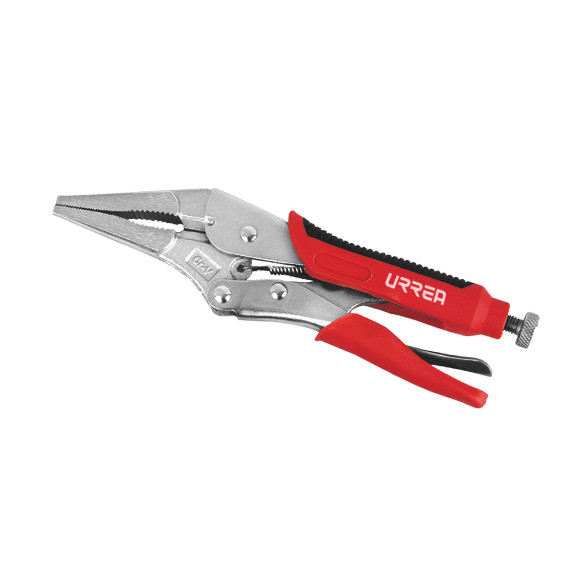 PINZA DE PRESIÓN CON MANGO BIMATERIAL DE 6" NARIZ LARGA URREA PNLB6