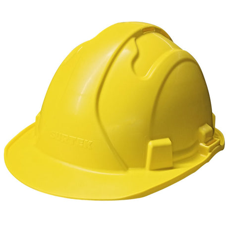 CASCO DE SEGURIDAD CON AJUSTE DE INTERVALOS DE 4 PUNTOS, COLOR AMARILLO SURTEK CASA - URREA SHOP