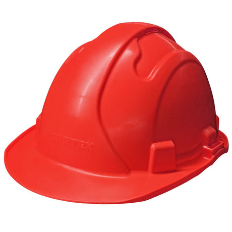 CASCO DE SEGURIDAD CON AJUSTE DE INTERVALOS DE 4 PUNTOS, COLOR ROJO SURTEK CASR - URREA SHOP