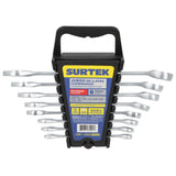 JUEGO DE LLAVES COMBINADAS SATINADAS EN PULGADAS, 12 PUNTAS, 8 PIEZAS EN RACK SURTEK F08SR - URREA SHOP