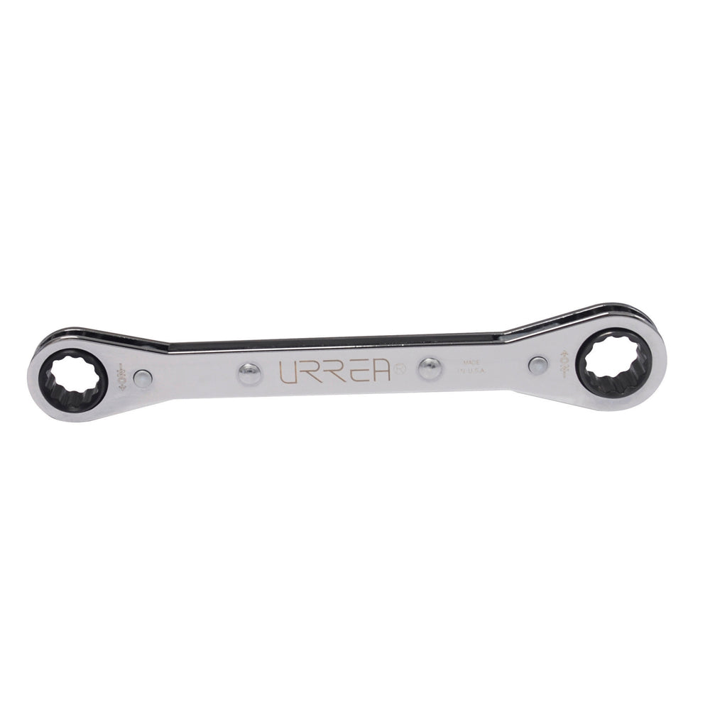 LLAVE DE ESTRÍAS PULIDO ESPEJO PLANA DE MATRACA EN PULGADAS, 12 PUNTAS, 1/2" X 9/16" URREA