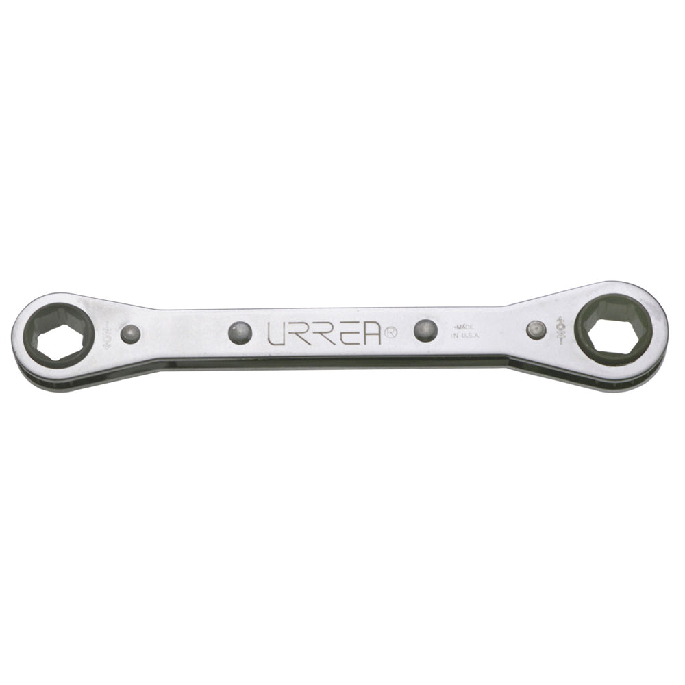 LLAVE DE ESTRÍAS PULIDO ESPEJO PLANA DE MATRACA MÉTRICA, 12 PUNTAS, 15 X 17 MM URREA
