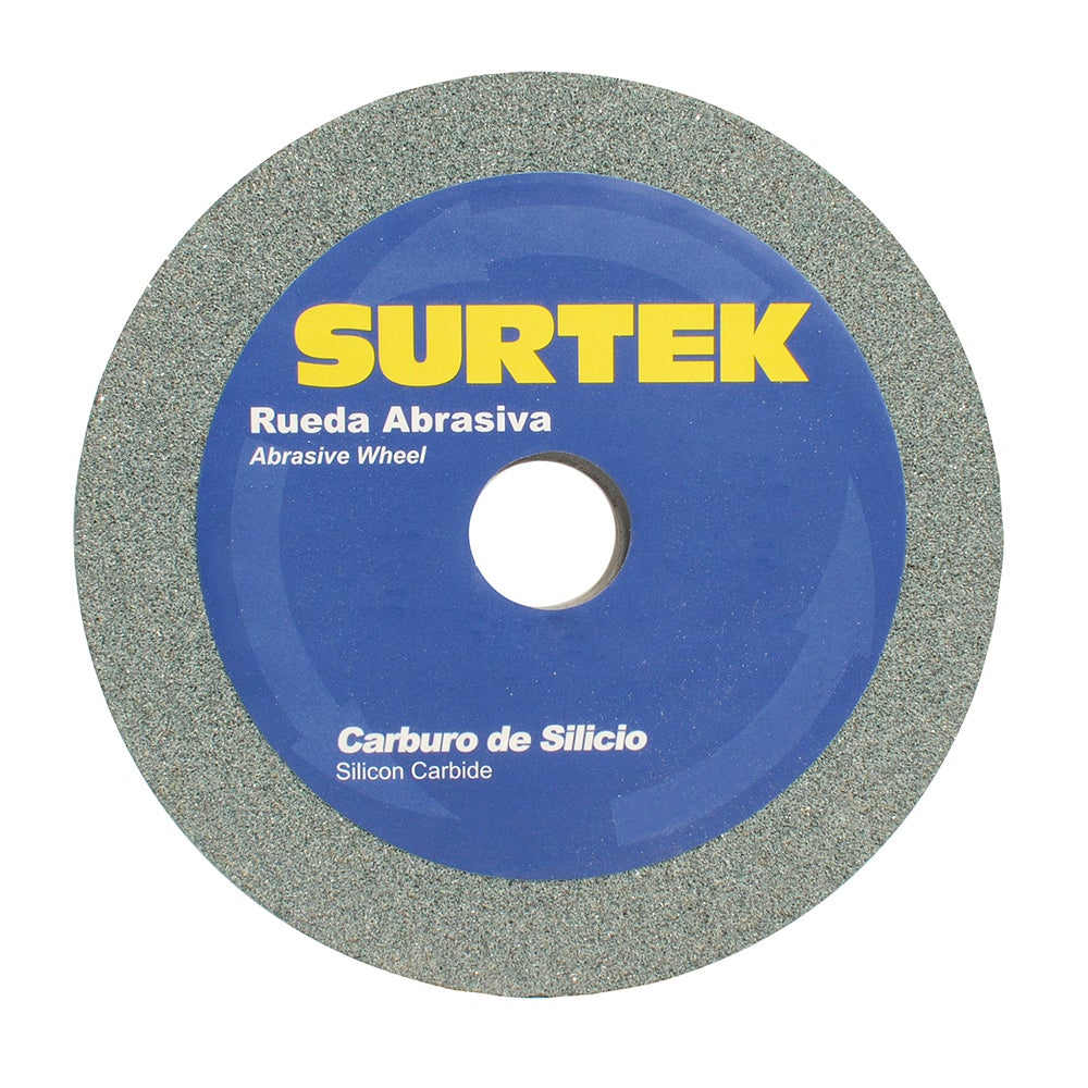 RUEDA ABRASIVA DE CARBURO DE SILICIO GRANO 80, 6" X 1" SURTEK