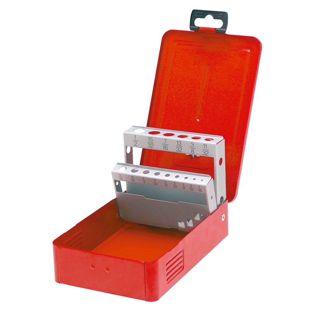 CAJA METÁLICA PARA 15 BROCAS ROJA 7" X 4" X 2" URREA