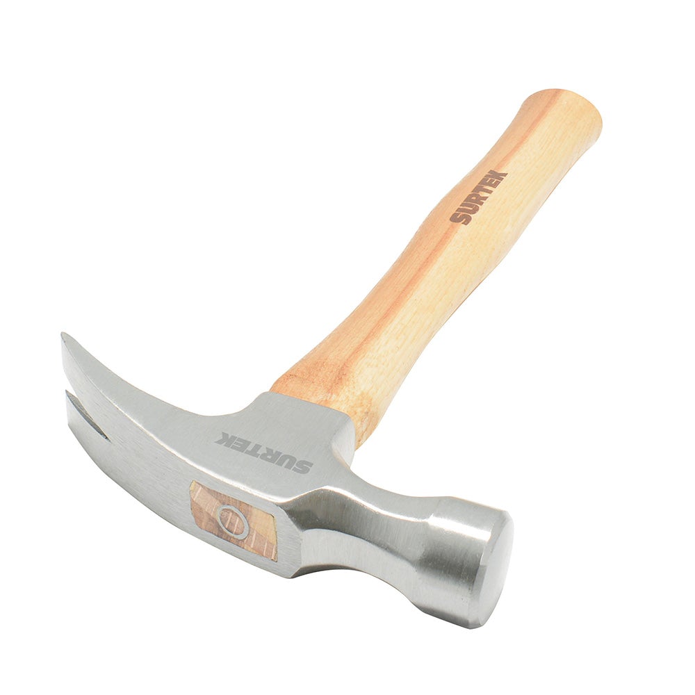 MARTILLO DE UÑA RECTA PULIDO CON MANGO DE MADERA DE 14", 20 OZ SURTEK