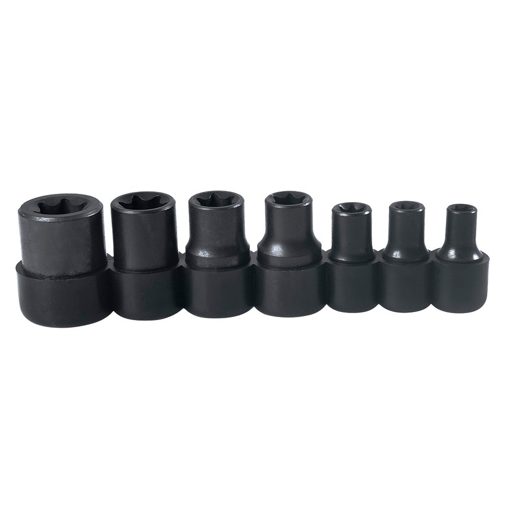 JUEGO DE 7 DADOS TORX HEMBRA CUADRO DE 1/4" Y 3/8" URREA