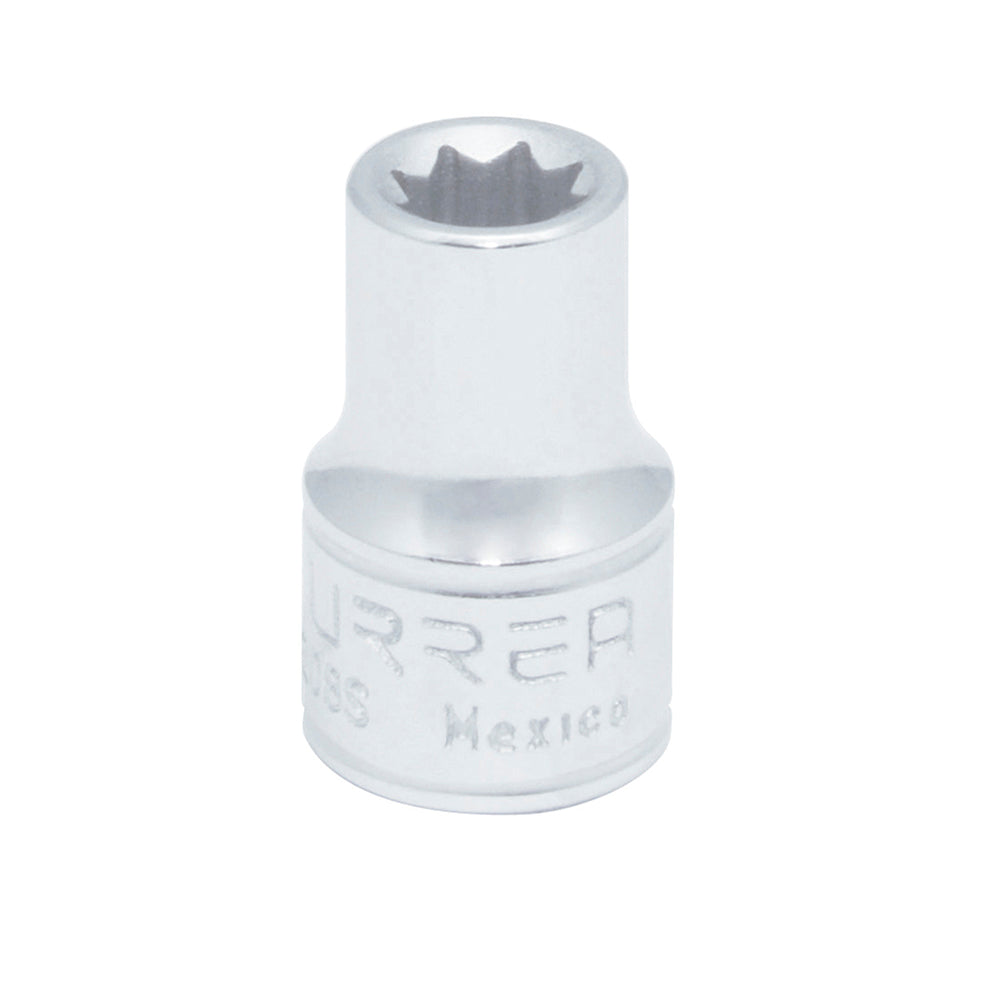 DADO EN PULGADAS CUADRO DE 3/8", 8 PUNTAS, 1/4" URREA