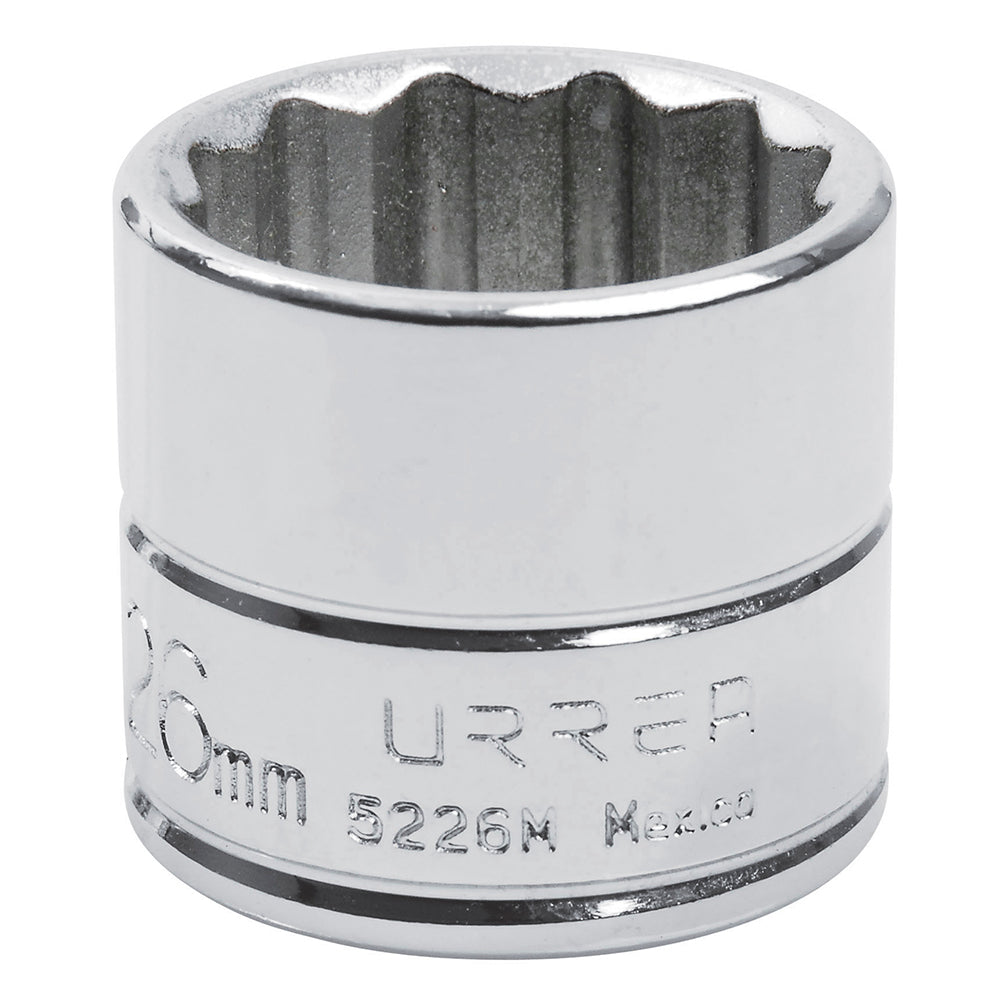 DADO MÉTRICO CUADRO DE 3/8", 12 PUNTAS, 26 MM URREA