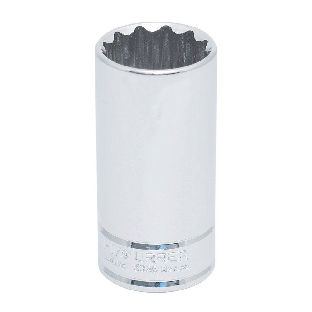 DADO LARGO EN PULGADAS CUADRO DE 1/2", 12 PUNTAS, 1-1/8" URREA