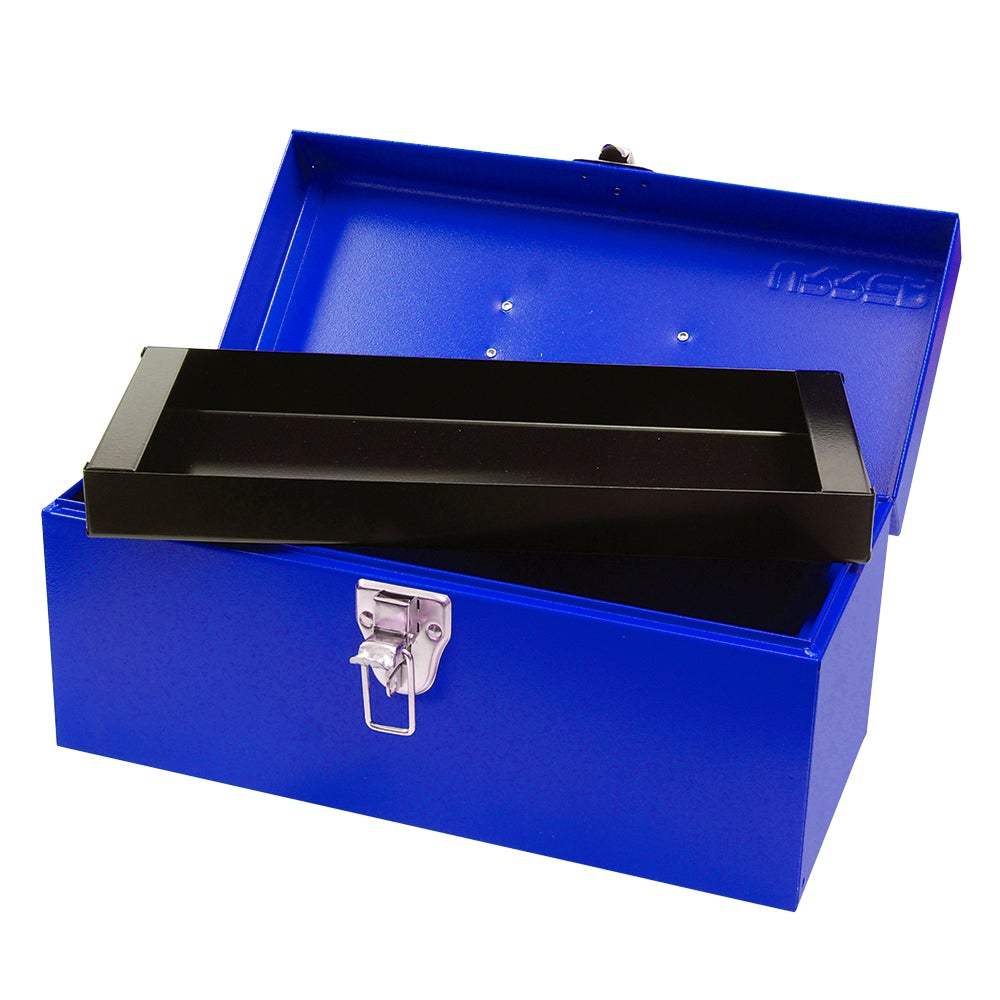 CAJA PORTAHERRAMIENTAS METÁLICA AZUL 14" X 6" X 6" URREA