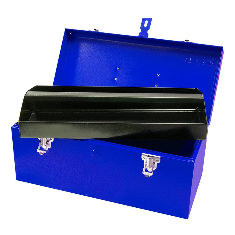 CAJA PORTAHERRAMIENTAS METÁLICA AZUL 16" X 7" X 7" URREA