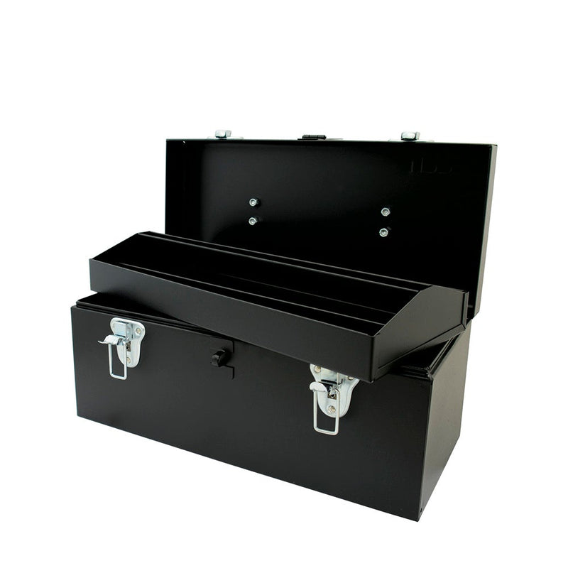 CAJA PORTAHERRAMIENTAS METÁLICA NEGRA 16" X 7" X 7" URREA