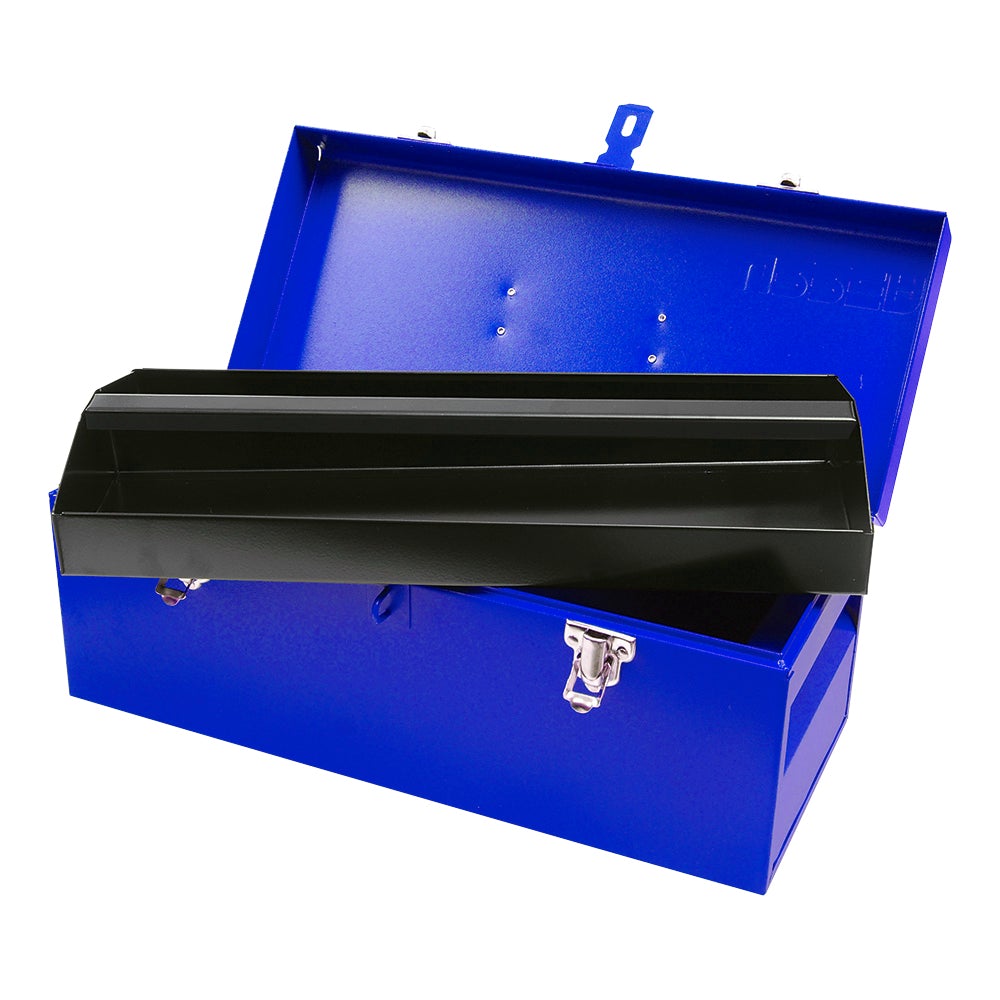 CAJA PORTAHERRAMIENTAS METÁLICA AZUL 17" X 7" X 7" URREA