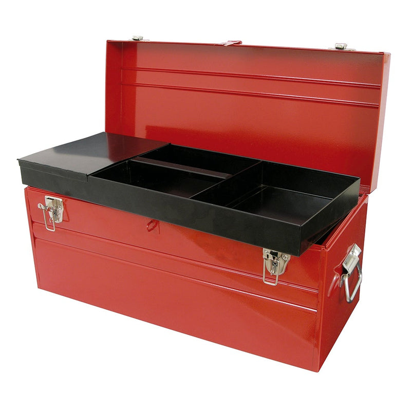 CAJA PORTAHERRAMIENTAS METÁLICA ROJA 23" X 10" X 11" URREA