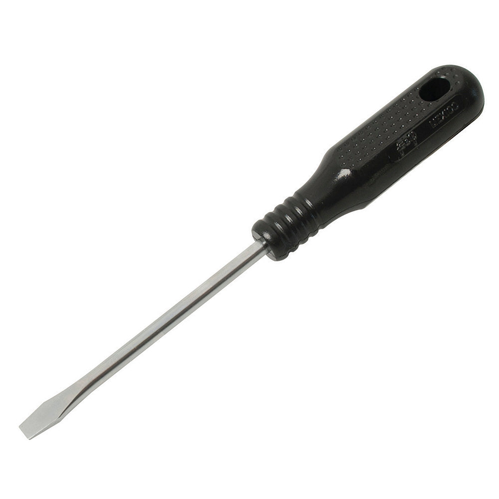 DESTORNILLADOR CON MANGO NEGRO, PUNTA PLANA BARRA REDONDA 1/4" X 4" FOY