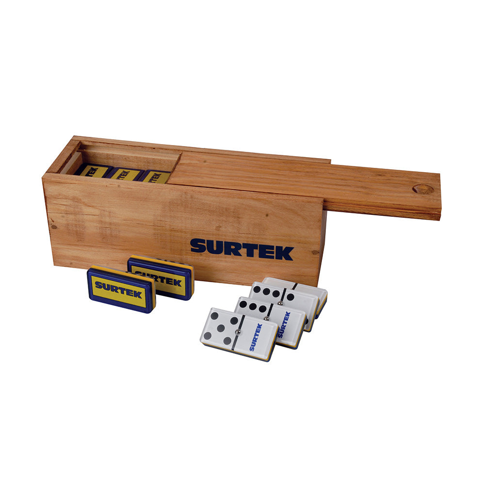 DOMINÓ DE ACRÍLICO CON CAJA DE MADERA SURTEK