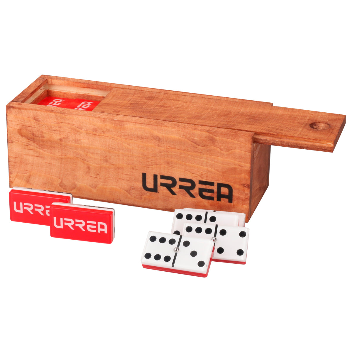 DOMINÓ DE ACRÍLICO CON CAJA DE MADERA URREA