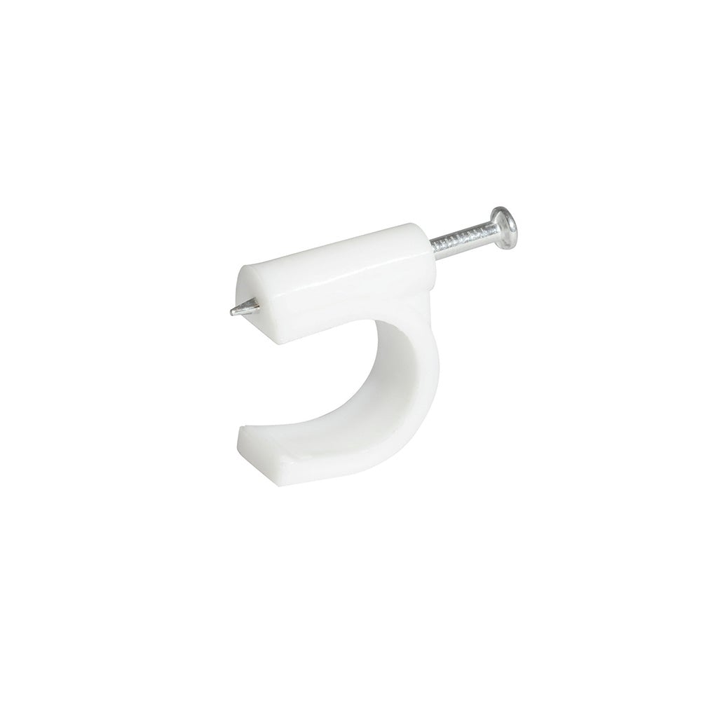 GRAPA PARA CABLE COAXIAL 10 MM , COLOR BLANCO, 20 PIEZAS SURTEK