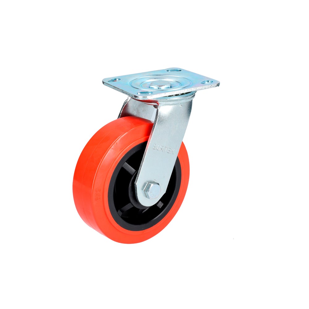 RODAJA DE POLIURETANO ROJO GIRATORIA 6" SURTEK
