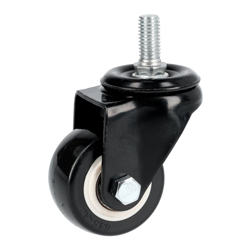 RODAJA DE PVC NEGRO CON ESPIGA ROSCADA 2" SURTEK