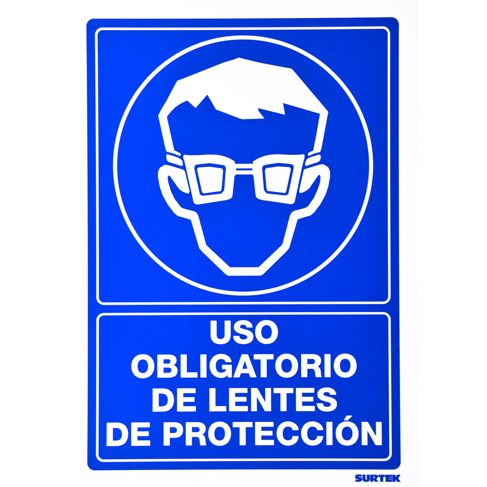 SEÑAL "USO OBLIGATORIO DE LENTES DE PROTECCIÓN" SURTEK