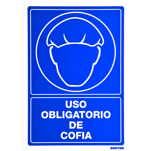 SEÑAL "USO OBLIGATORIO DE COFIA" SURTEK