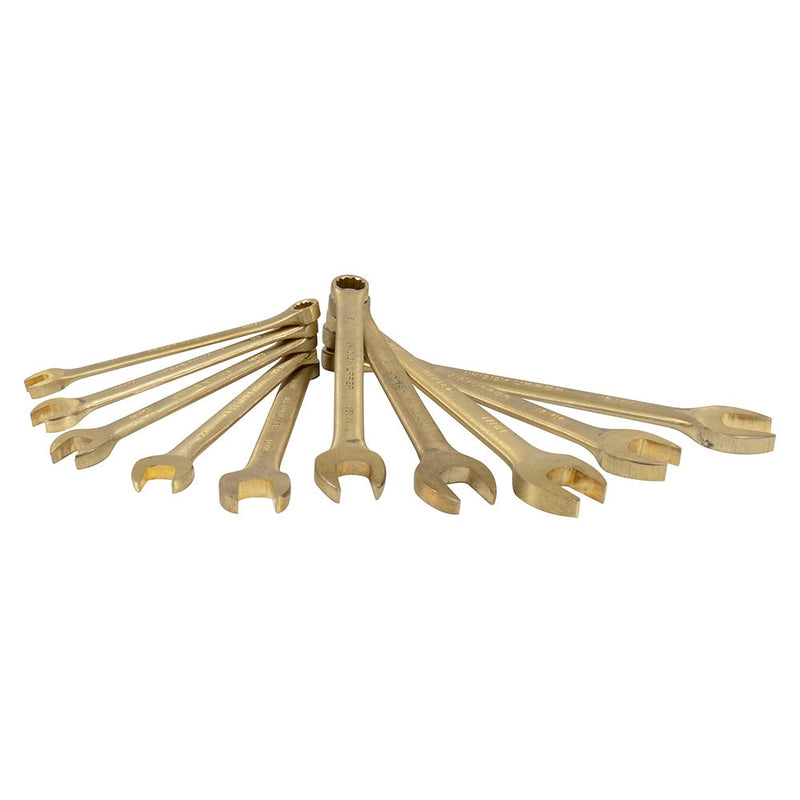 JUEGO DE 10 LLAVES COMBINADAS DE BRONCE-ALUMINIO ANTICHISPA MÉTRICAS, 12 PUNTAS URREA