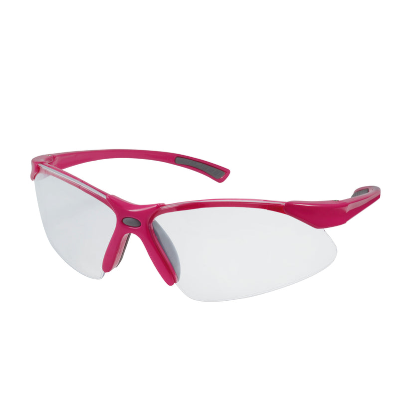 LENTES DE SEGURIDAD MODELO ORIÓN, TRANSPARENTES CON ROSA URREA